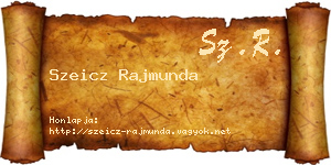Szeicz Rajmunda névjegykártya